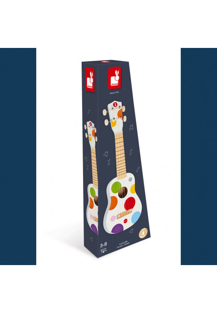 Fa ukulele Confetti valódi hanggal, 4 húr, 3-8 évesek számára 