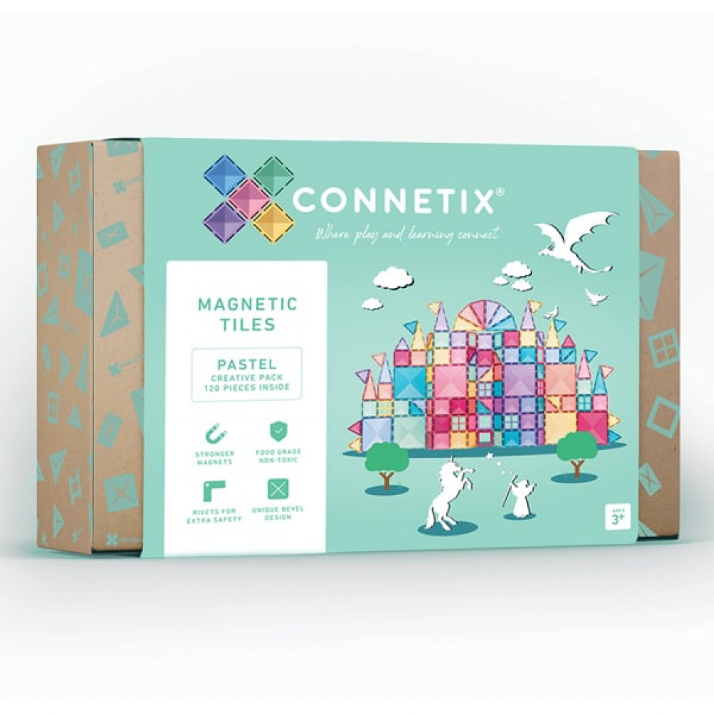 Connetix Mágneses építőkészlet - Pasztell kreatív csomag 120 db