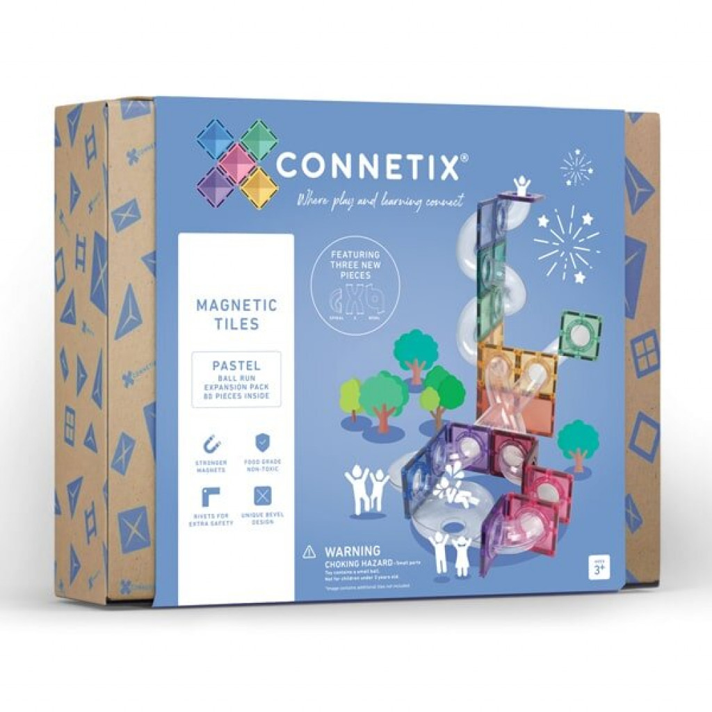 Connetix Mágneses építőkészlet - Pasztell golyó futás bővítő csomag 80 db