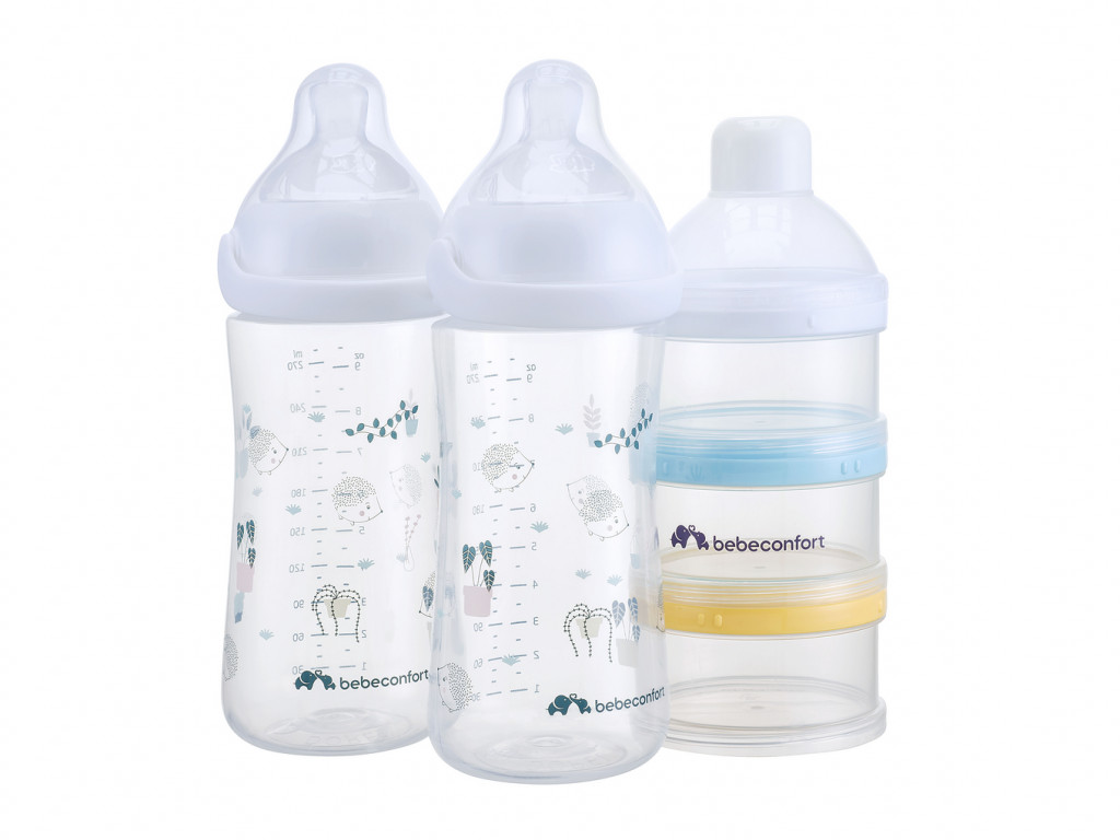 Bebeconfort Emotion Physio 270ml cumisüveg készlet 0-12m + Fehér 2 db + adagoló