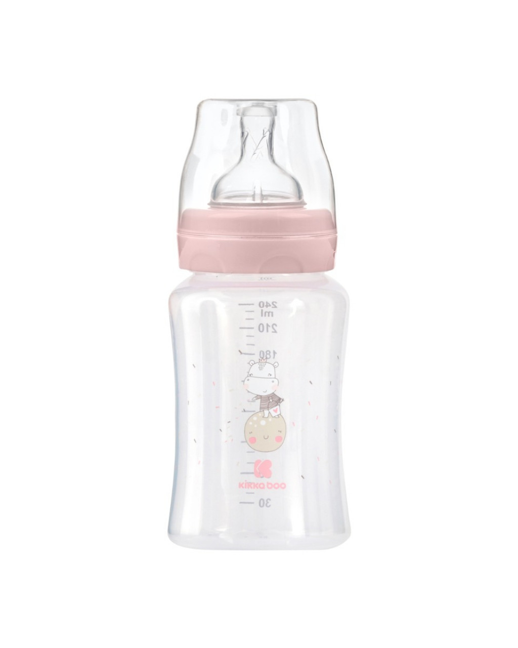 KikkaBoo Cumisüveg 240ml 3m+ Hippo Dreams Pink