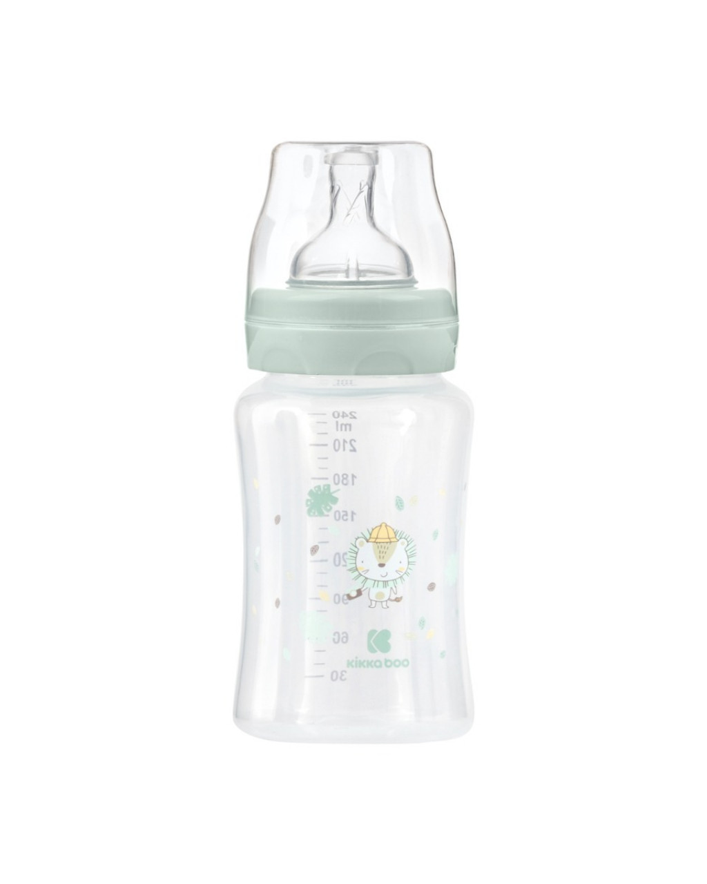 KikkaBoo Cumisüveg 240ml 3m+ Jungle King Menta