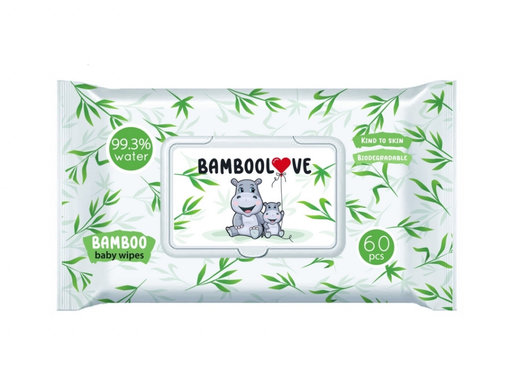 Bamboolove Bambusz nedves törlőkendő 60 db