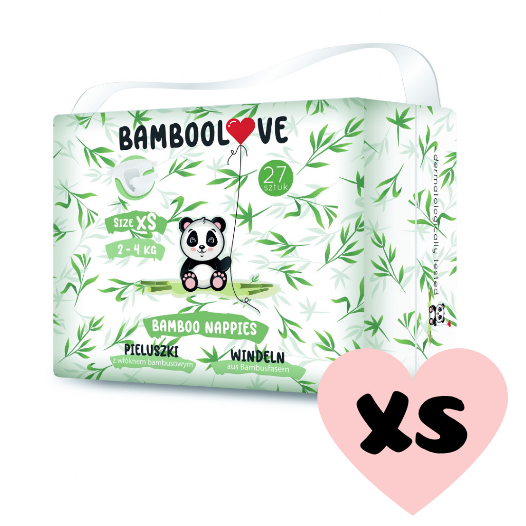 Bamboolove Eldobható pelenkák bambuszméret. XS 2-4 kg 27 db