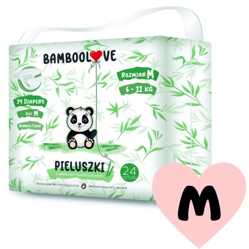 Bamboolove Eldobható pelenkák bambuszméret. M 6-11 kg 24 db