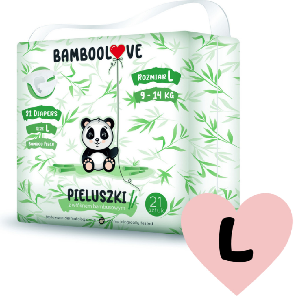 Bamboolove Eldobható pelenkák bambuszméret. L 9-14 kg 21 db