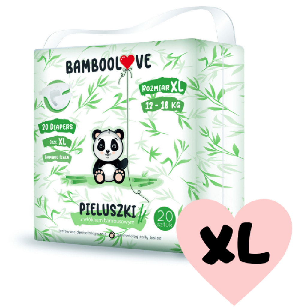 Bamboolove Eldobható pelenkák bambuszméret. XL 12-18 kg 20 db