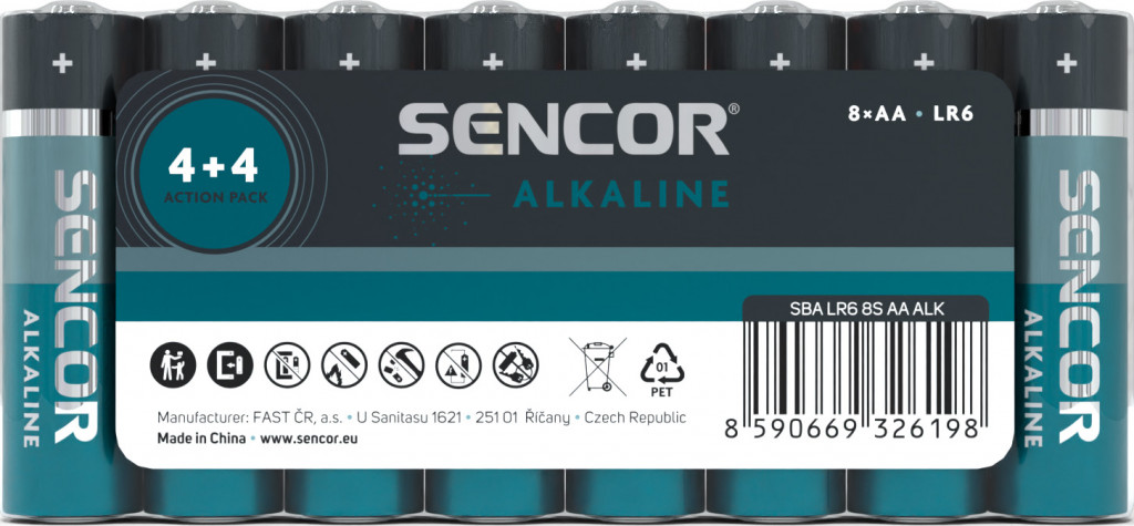 Sencor Alkaline AA elemek 8 db