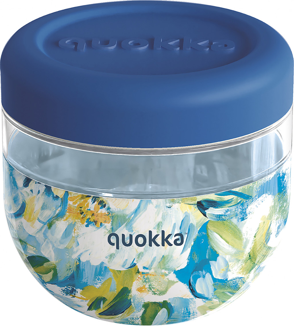 Quokka Bubble Blue Peonies 770 ml műanyag ételhordó tartály Bubble Blue Peonies 770 ml