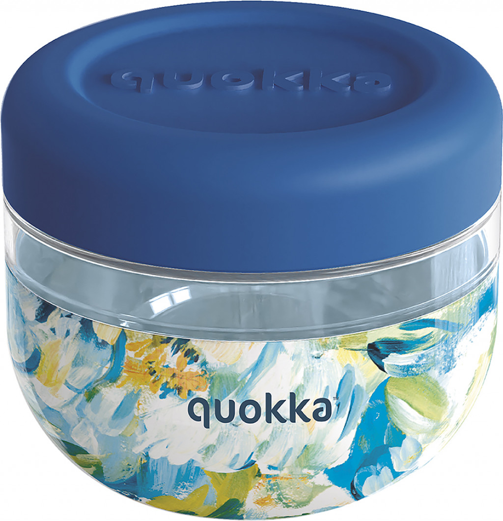 Quokka Bubble Blue Peonies 500 ml műanyag edény, élelmiszer 500 ml