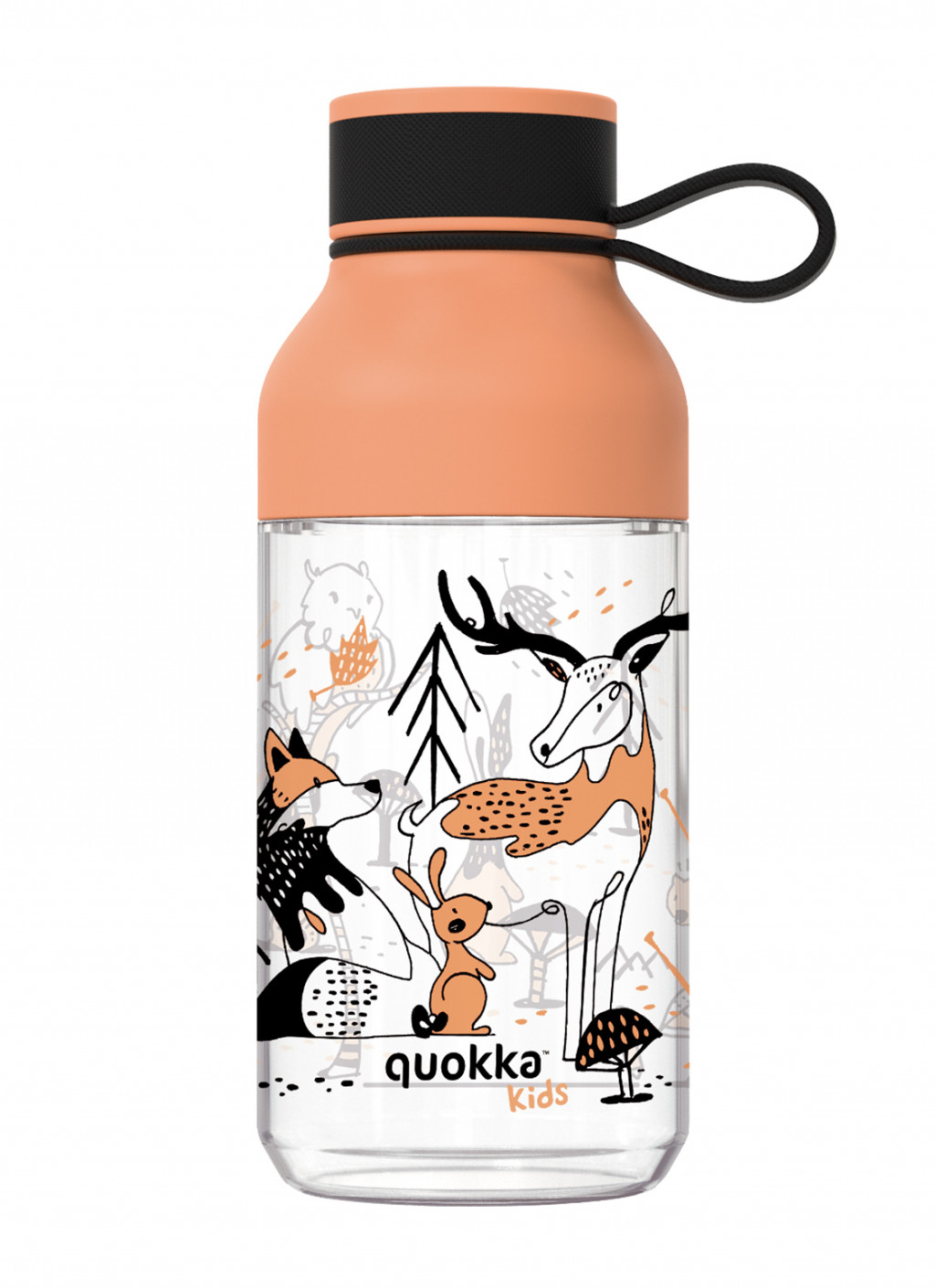 Quokka Műanyag palack Ice Kids hurokkal In the Woods 430 ml