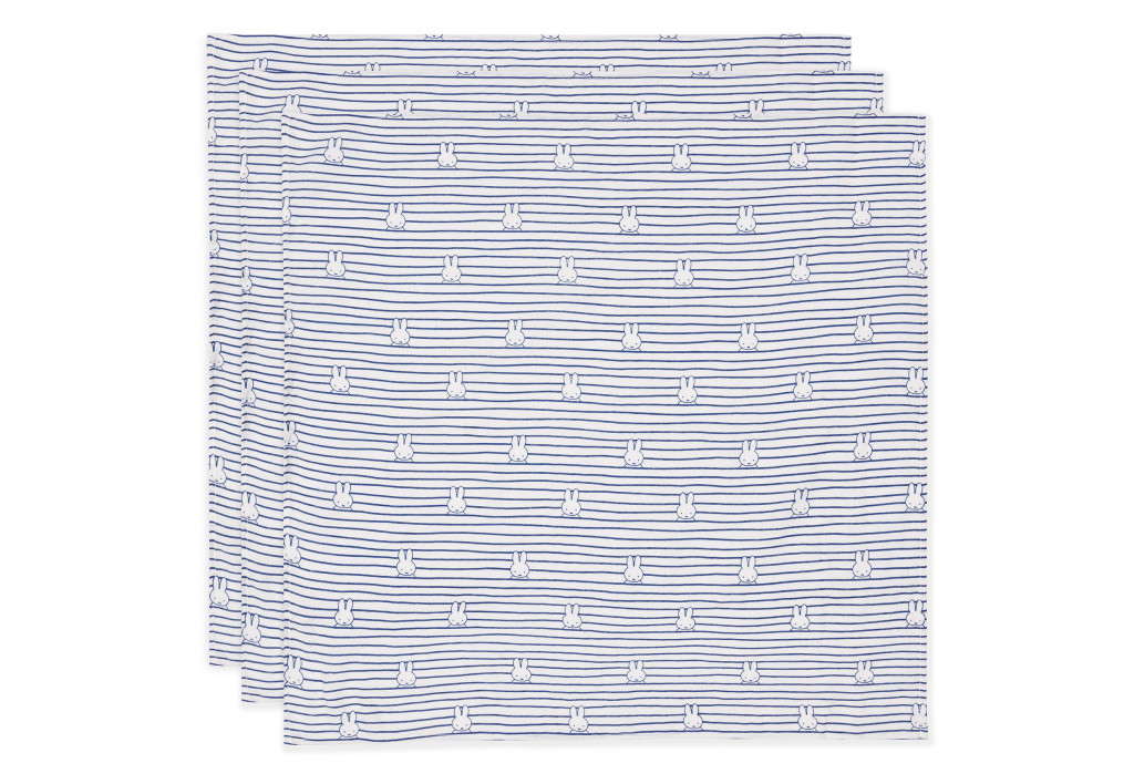 Jollein Pelenkák 3 db 70x70 cm Miffy Stripe Navy