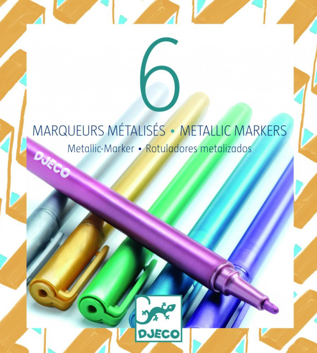 DJECO 6 fémfesték filctoll - 6 metalic markers