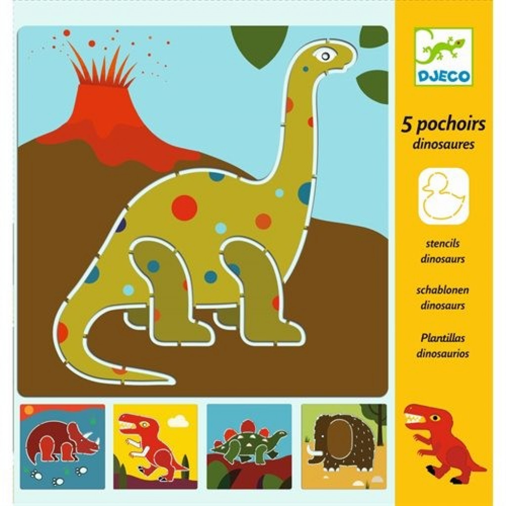 DJECO Rajzsablonok - Dínók - Dinosaurs