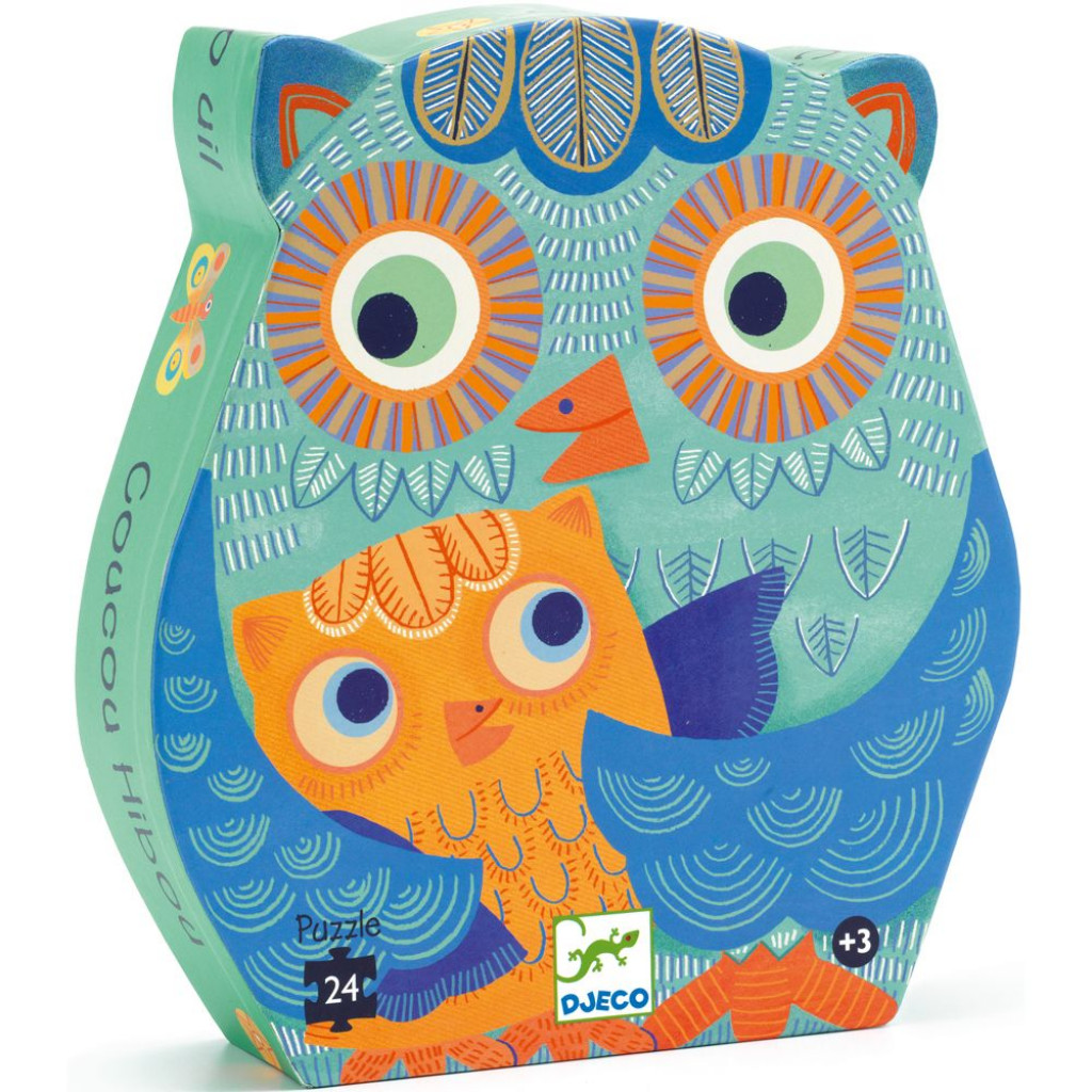 DJECO Formadobozos puzzle - Hello Bagoly - Hello Owl