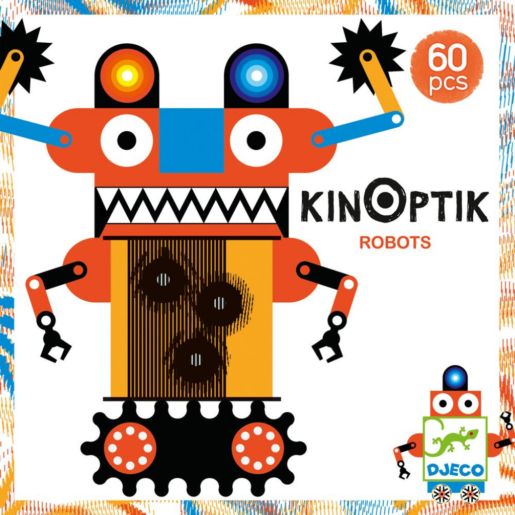 DJECO Optikai puzzle - Robotok, 60 db-os - Kinoptik Robots