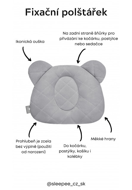 Teddy Bear lapos mackó párna – Sleepee, Green