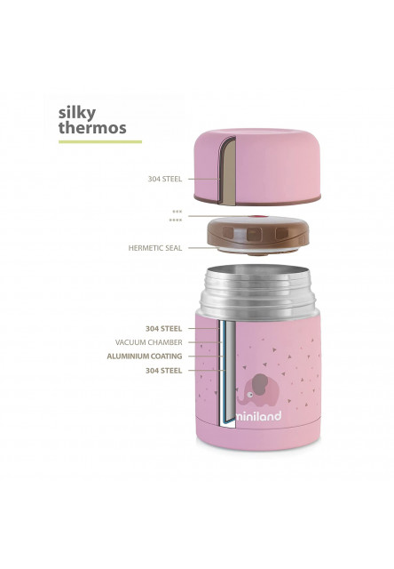 Silky termosz ételekhez Rózsaszín 600ml