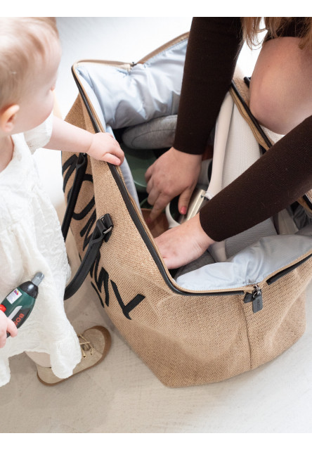 Változó táska Mommy Bag Raffia Look