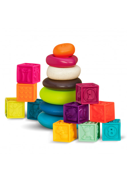 Dice One Two Squeeze és Pyramid of Rings B-Toys