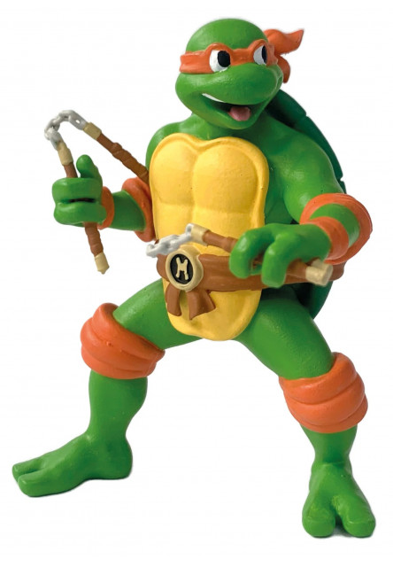 Michelangelo figura fegyverekkel - narancssárga - Ninja Turtles - 9 cm Aurora