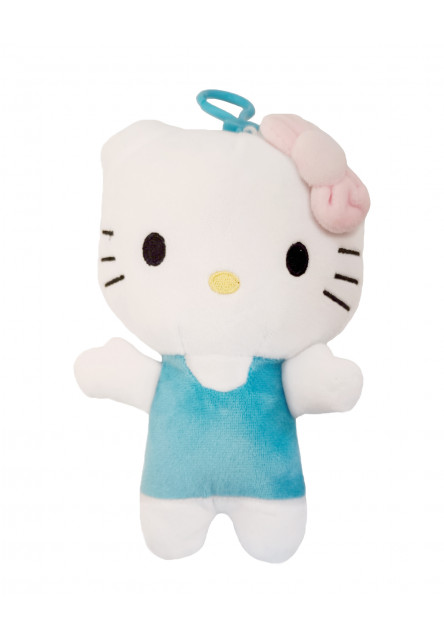 Plüss függő cica - kék - Hello Kitty - 19 cm Aurora