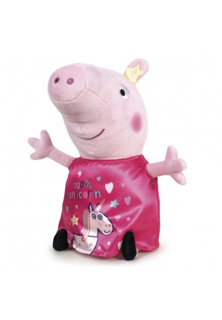 Plüss rózsaszín malacka egyszarvúval - Peppa Pig Magic (20 cm)