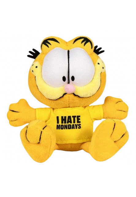 Plüss Garfield ülve - Utálom a hétfőket - Garfield - 25 cm