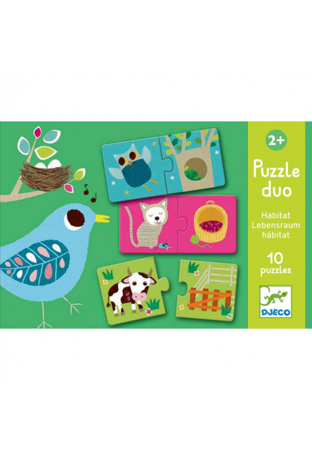 Párosító puzzle - Ki hol lakik - Habitat DJECO